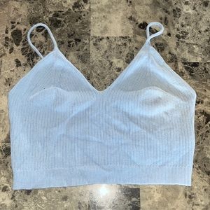 light blue cropped tank
